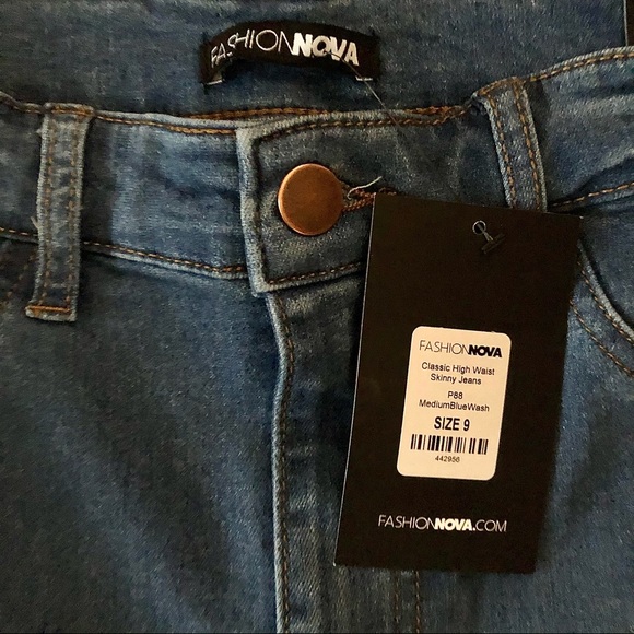 COPY - Classic High Waist Skinny Jeans - Medium Blue Wash - Picture 2 of 2